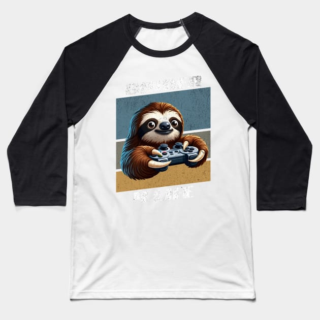 Sloth gamer 4 life pro player Baseball T-Shirt by Ingridpd